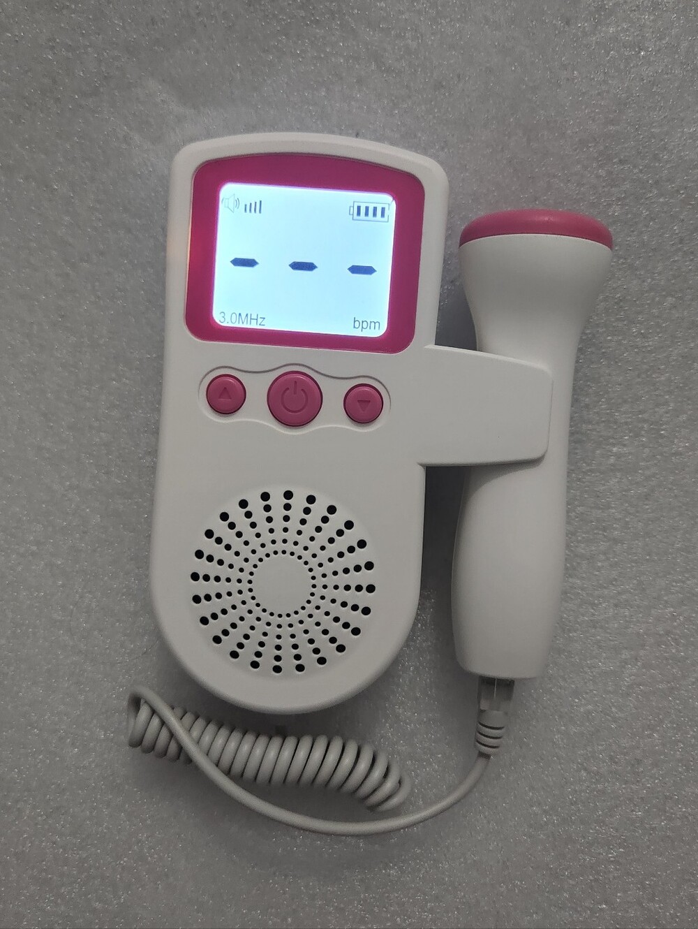 Monitor Fetal Doppler with LCD Display Pink Color